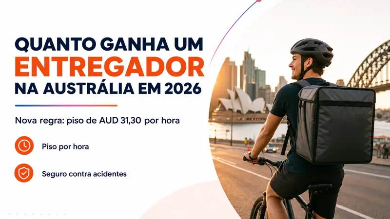 Artigo: Quanto ganha um entregador na Austrália em 2026 — e por que a nova regra beneficia estudantes e imigrantes